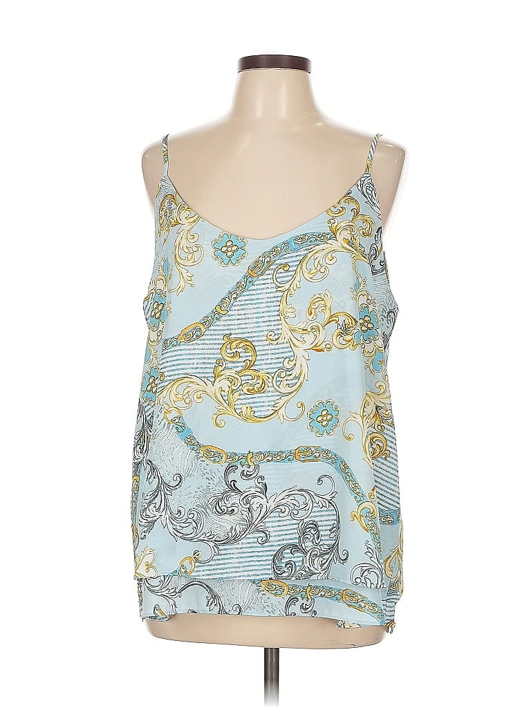 Pre-owned Zac & Rachel Sleeveless Top Blue Sweetheart Neckline Tops