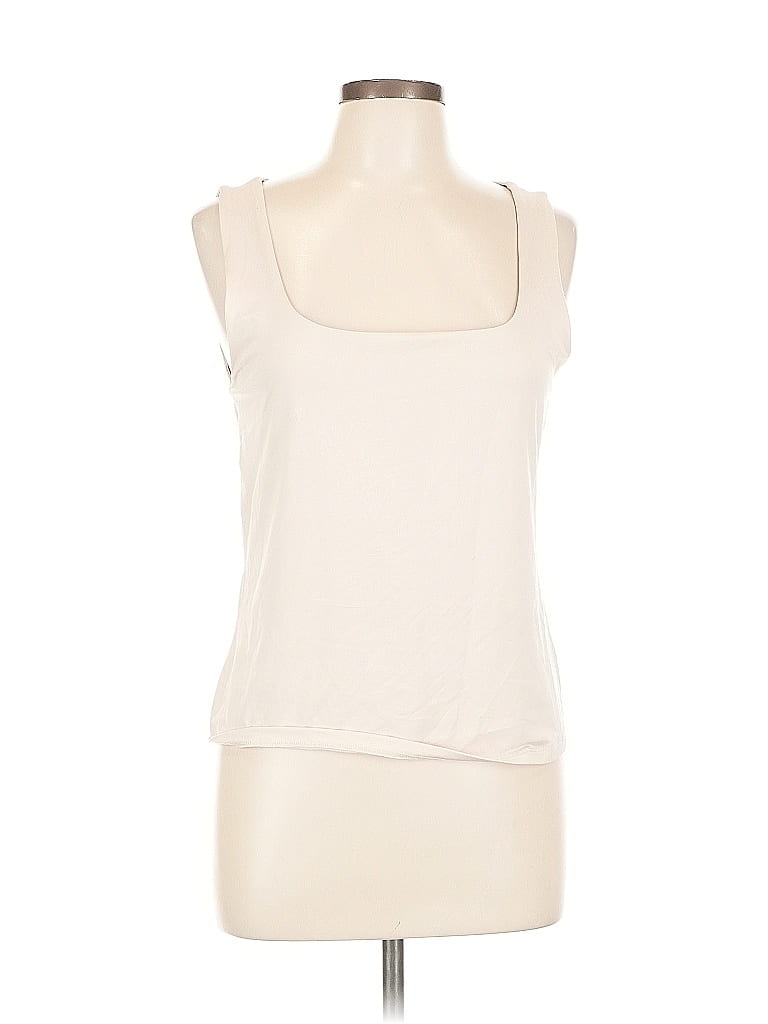H&M Pre-owned Tank Top Ivory Strapless Neckline Tops In White