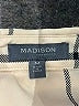 Madison 100% Polyester Plaid Ivory Tan Long Sleeve Blouse Size M - photo 6