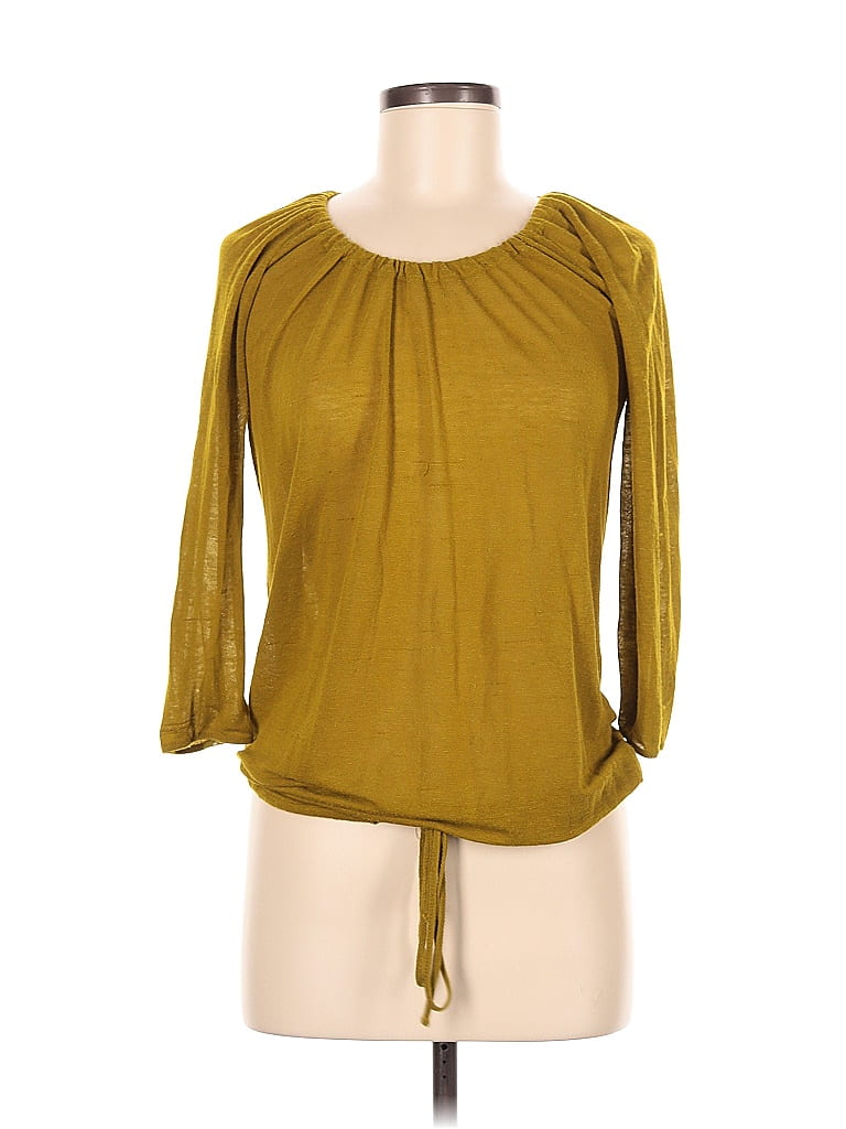 Pre-owned Mossimo 3/4 Sleeve Top Green Keyhole Neckline Tops