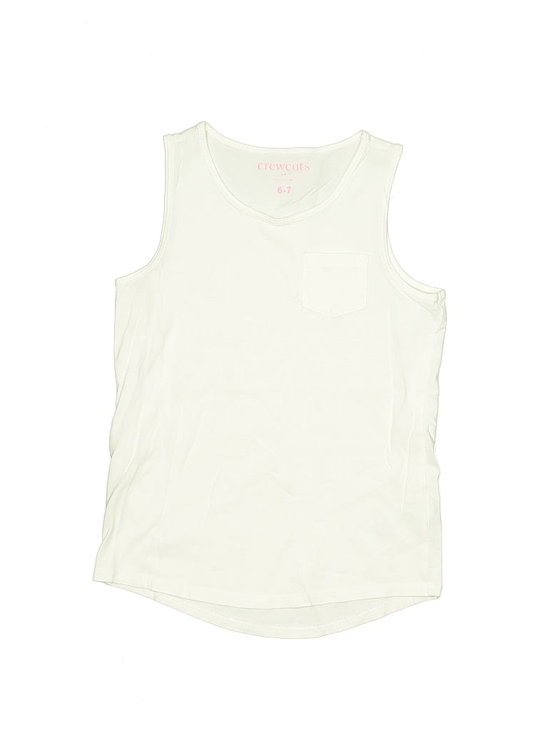 Pre-owned Crewcuts Outlet Kids' Sleeveless T-shirt In White
