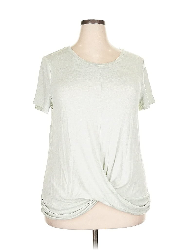 Pre-owned Stylus Short Sleeve Top Green Crew Neck Tops