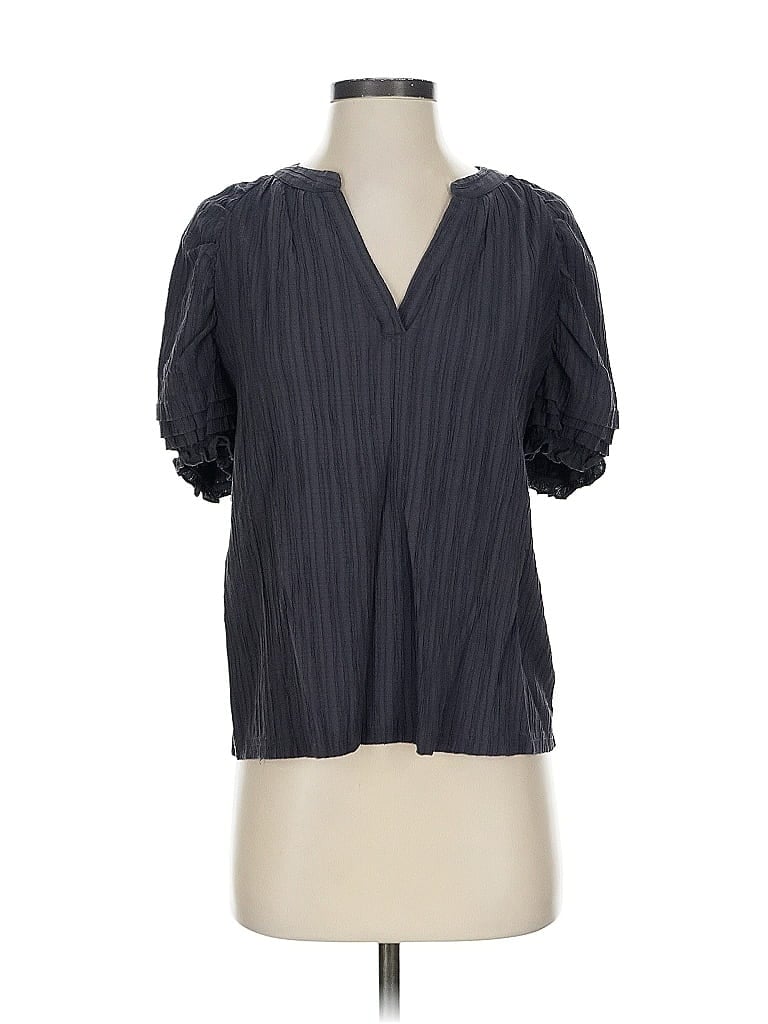 Pre-owned Current Air Short Sleeve Blouse In Gray