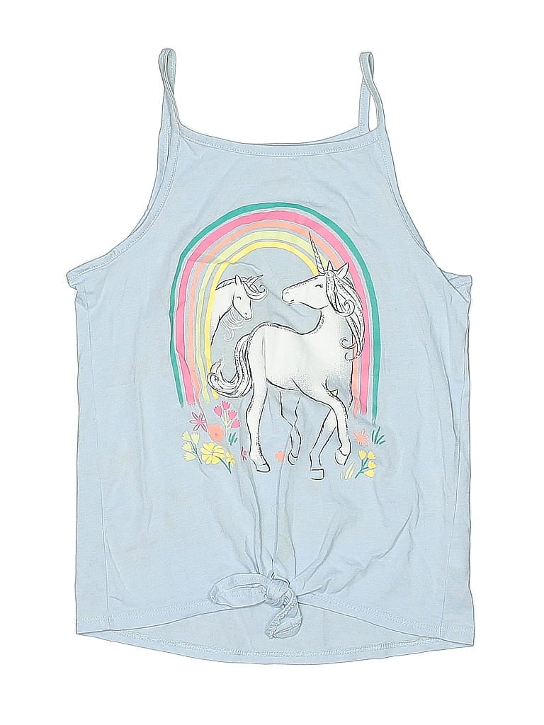 Pre-owned Jumping Beans Kids' Sleeveless Top Blue Halter Neckline Tops