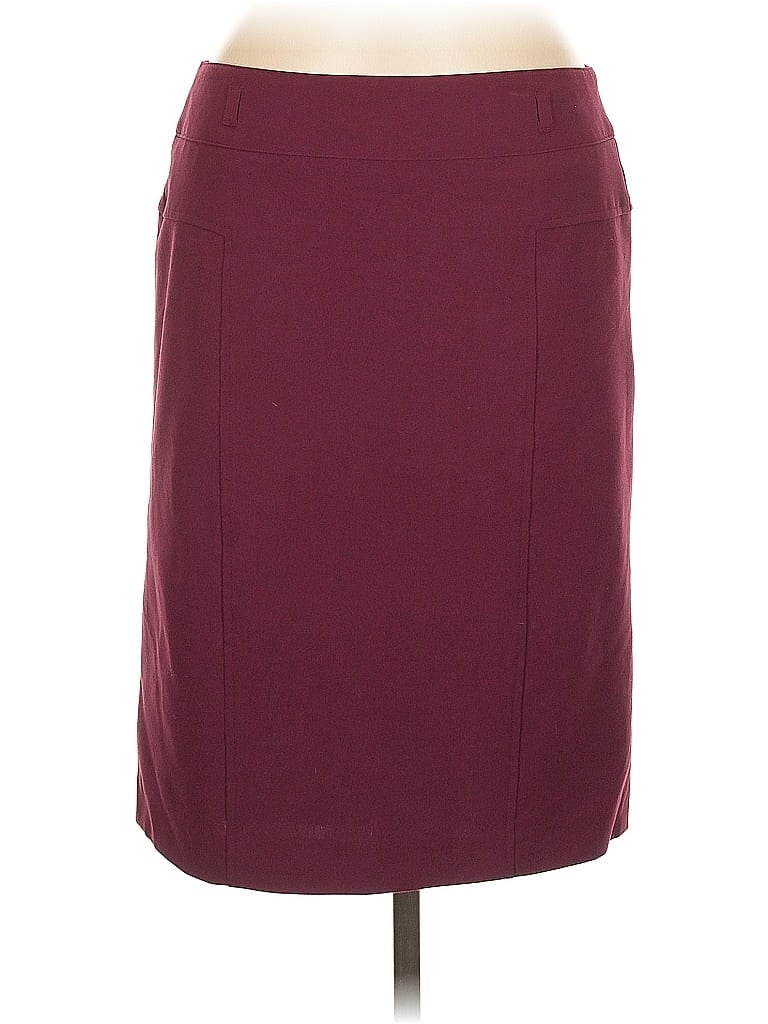 Pre-owned Roz & Ali Casual Skirt In Burgundy