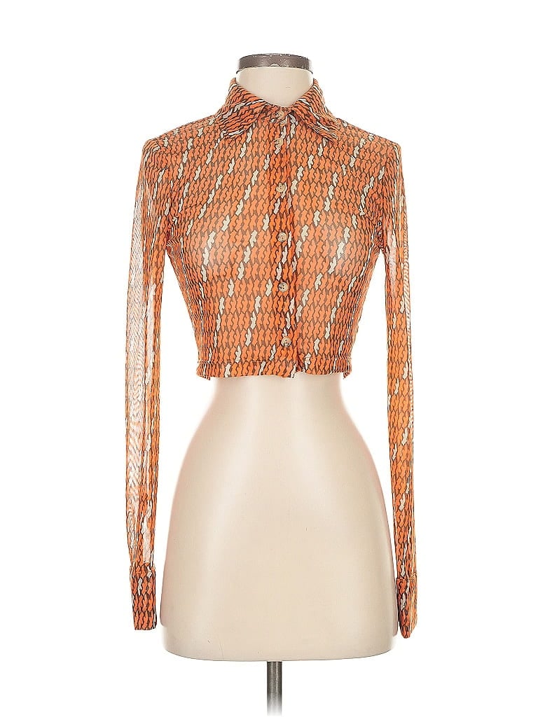 Pre-owned Inamorata Long Sleeve Blouse In Orange