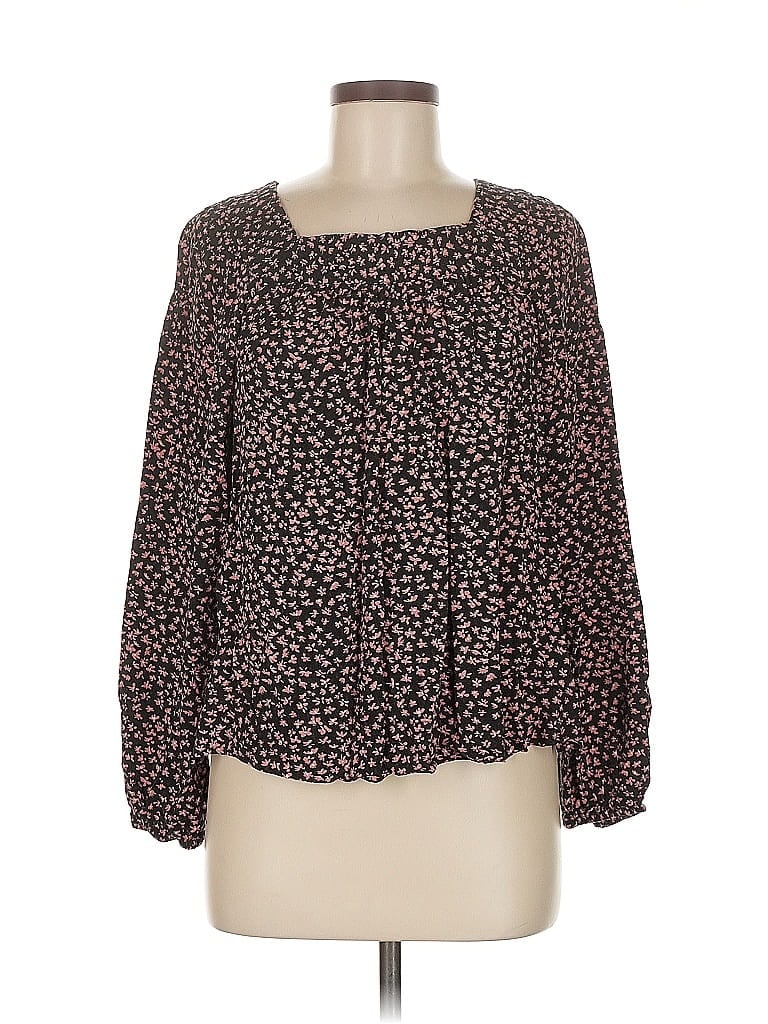 Pre-owned Universal Thread Long Sleeve Blouse In Brown