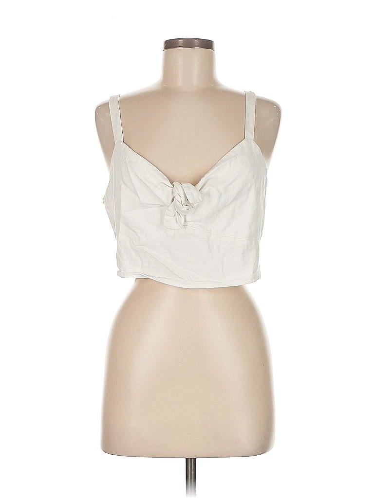 Pre-owned Universal Thread Tank Top Ivory Halter Neckline Tops In White