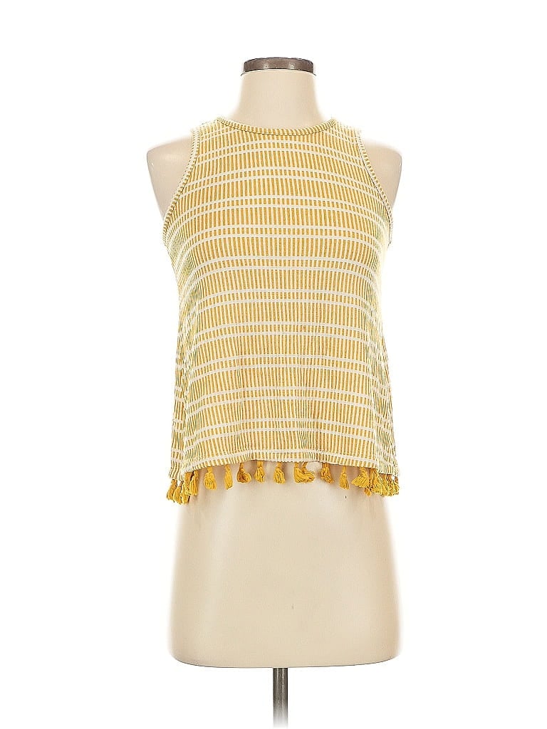 Pre-owned W5 Sleeveless Top Yellow Halter Neckline Tops