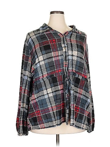 NY Collection Long Sleeve Button-Down Shirt (view 1)