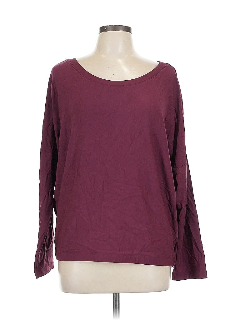 Pre-owned Eberjey 3/4 Sleeve T-shirt In Burgundy
