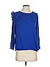 BCBGMAXAZRIA 100% Recycled Polyester Blue 3/4 Sleeve Blouse Size S - photo 1