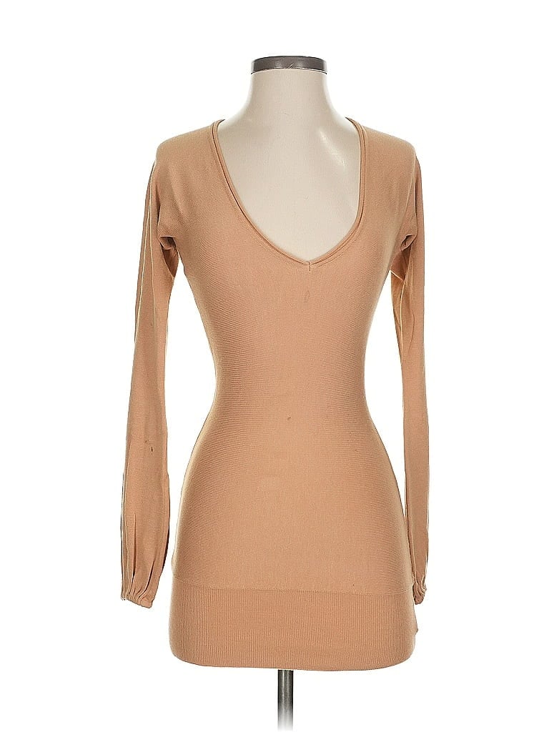 Pre-owned Bebe Silk Pullover Sweater In Brown