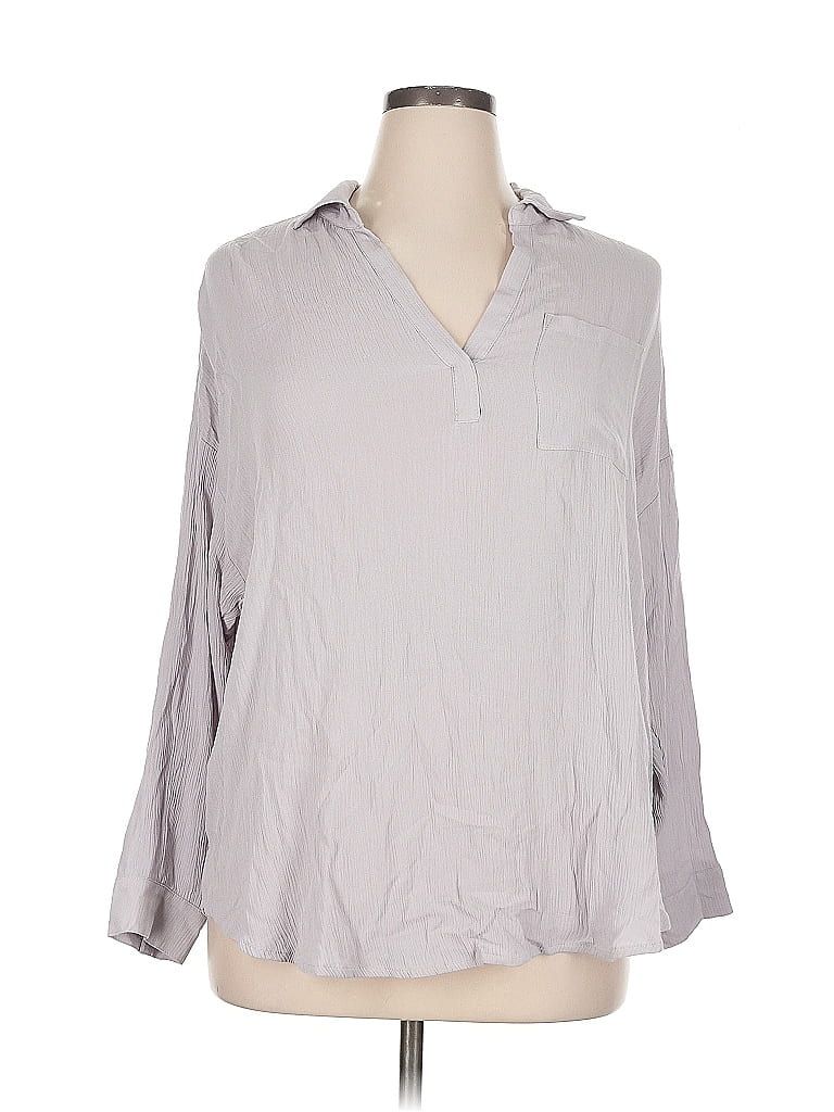 Pre-owned Torrid Long Sleeve Blouse In Gray