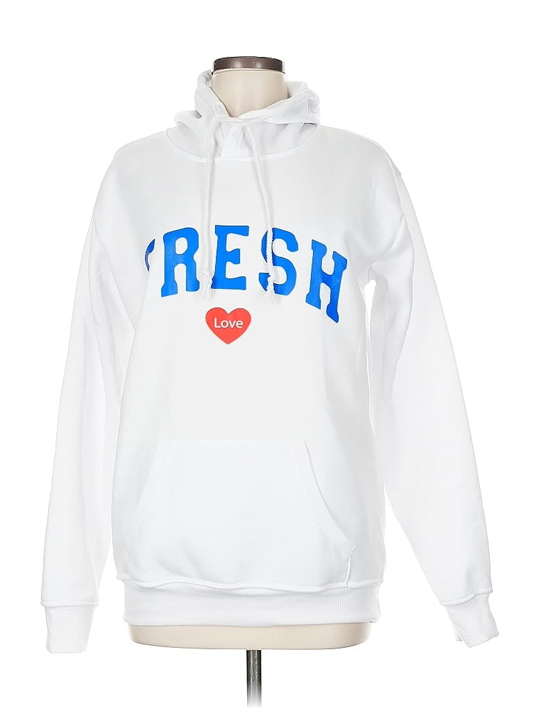 Pre-owned Unbranded Pullover Hoodie In White