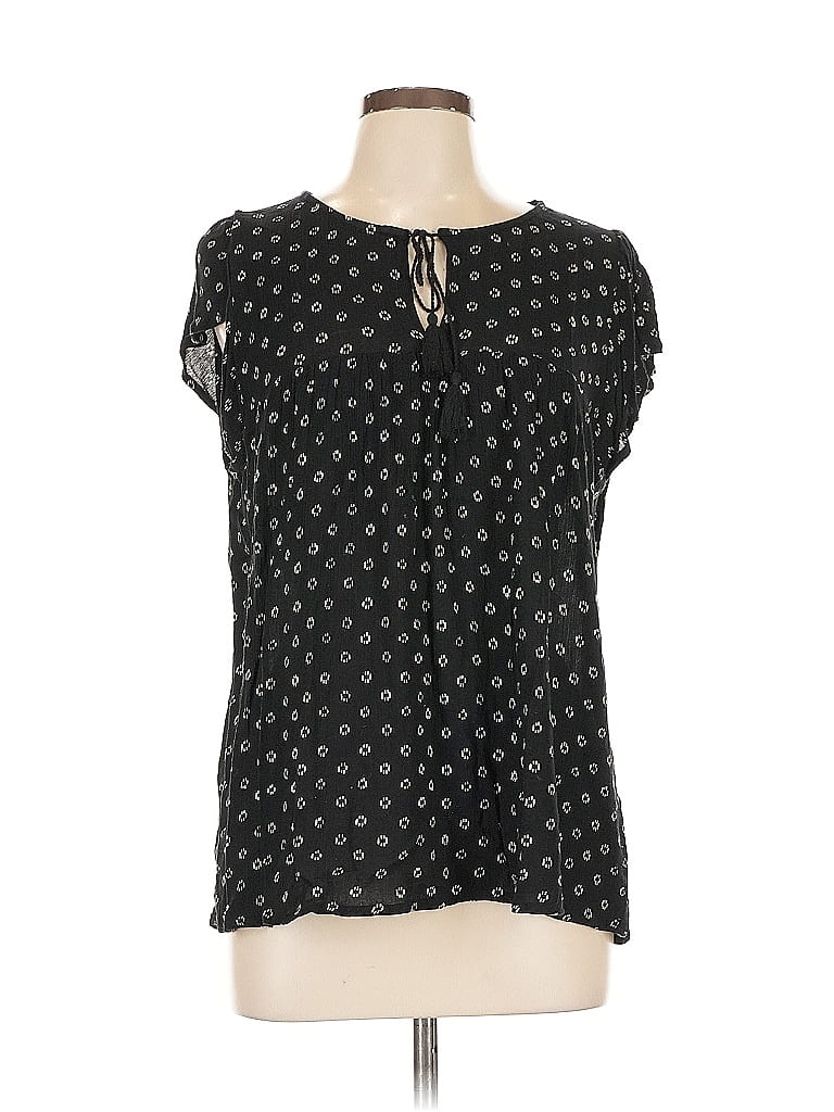 Pre-owned Old Navy Short Sleeve Blouse In Black