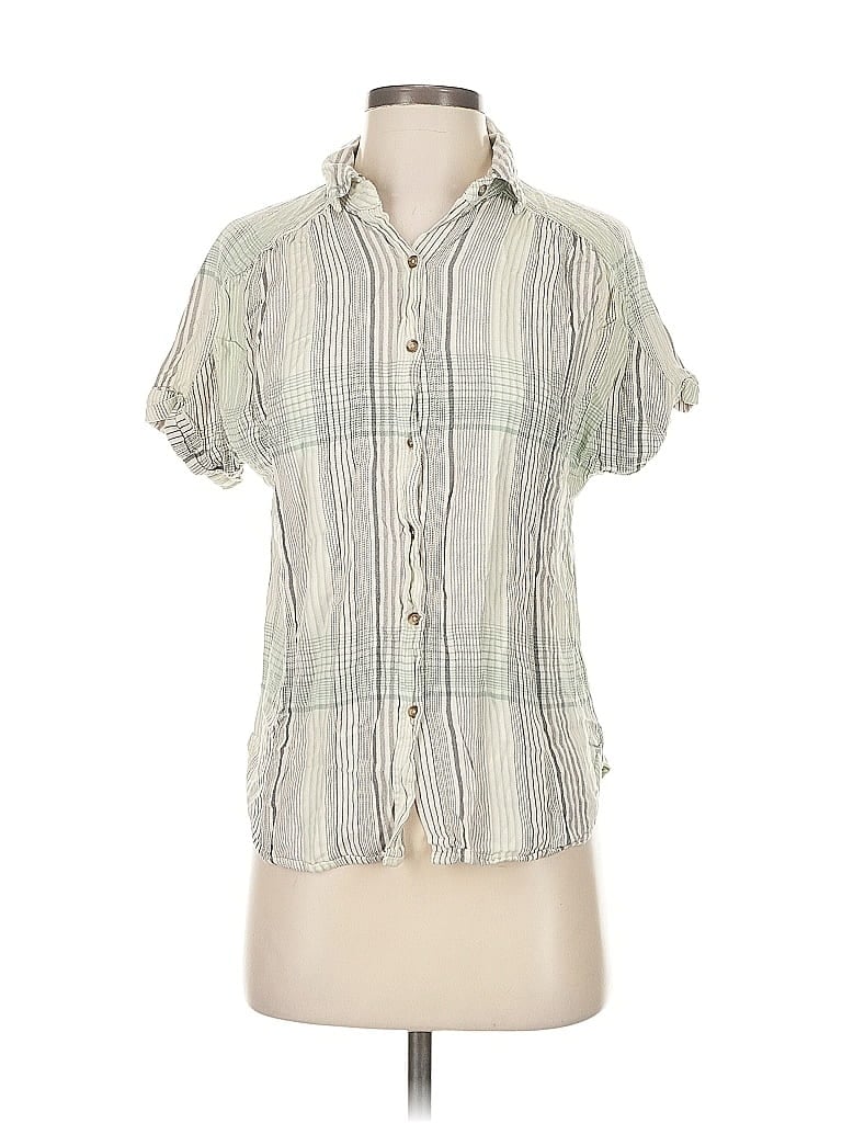 Pre-owned Universal Thread Short Sleeve Blouse In White