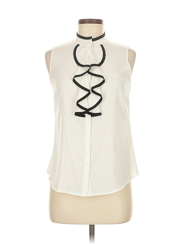 Pre-owned Calvin Klein Sleeveless Blouse In White