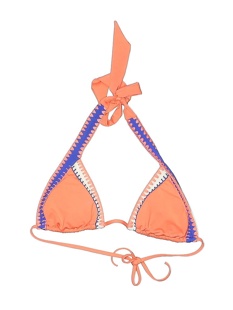 Pre-owned Unbranded Swimsuit Top Orange Graphic Pattern Swimwear