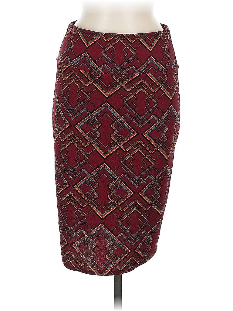 Pre-owned Lularoe Formal Skirt In Burgundy