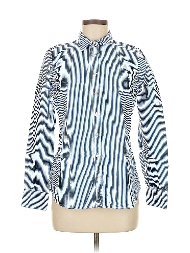 Pre-owned Haberdashery For J.crew Long Sleeve Button Down Shirt In Blue