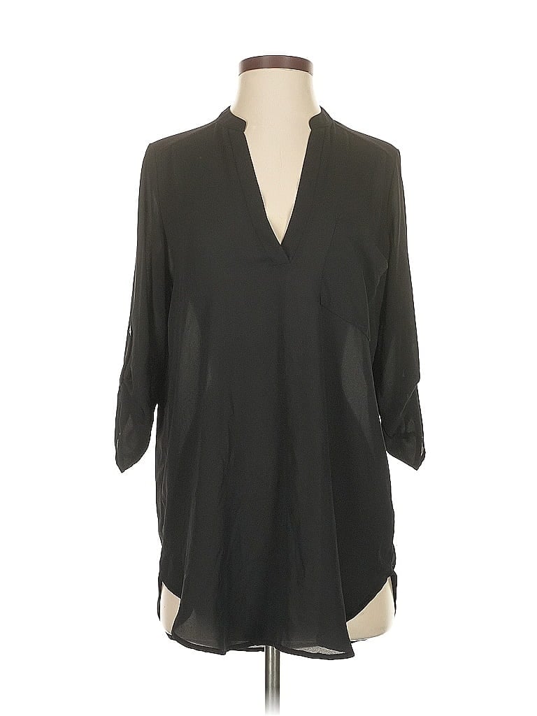 Pre-owned Lush 3/4 Sleeve Blouse In Black