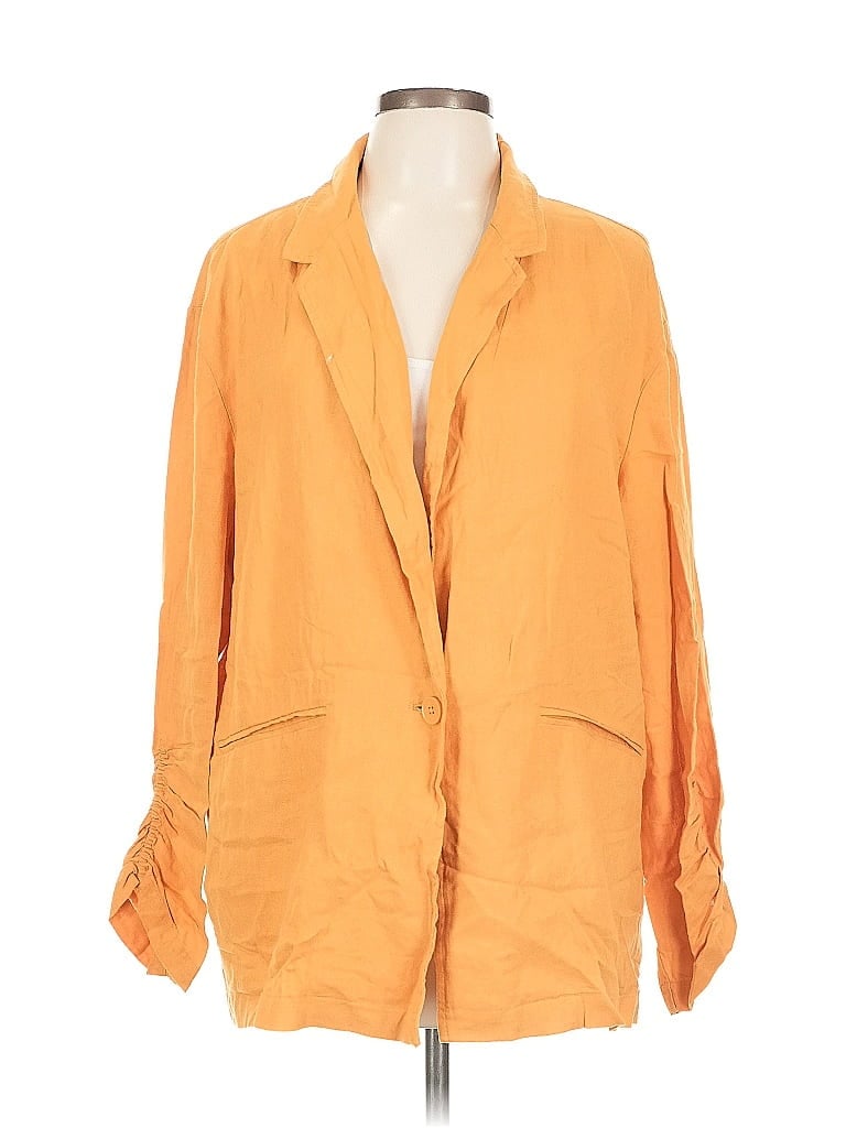 Pre-owned Marc New York Andrew Marc 3/4 Sleeve Button Down Shirt In Orange