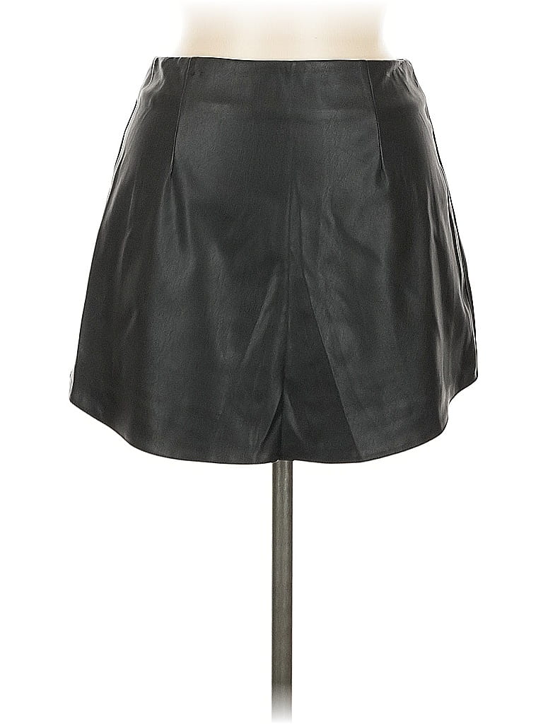 Pre-owned Asos Design Faux Leather Skirt In Black