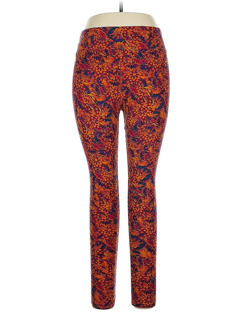 Pre-owned Lularoe Active Pants In Orange