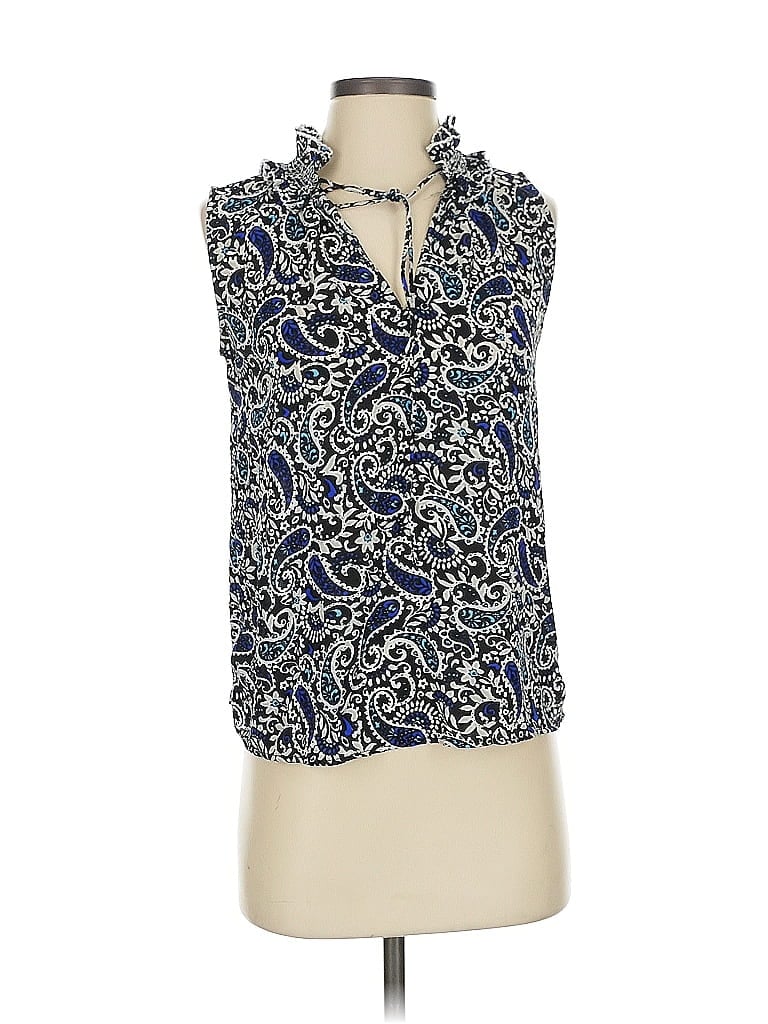 Pre-owned Ann Taylor Loft Sleeveless Blouse In Blue