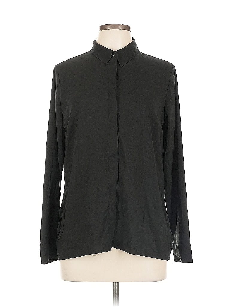 Pre-owned Express Outlet Long Sleeve Blouse In Black
