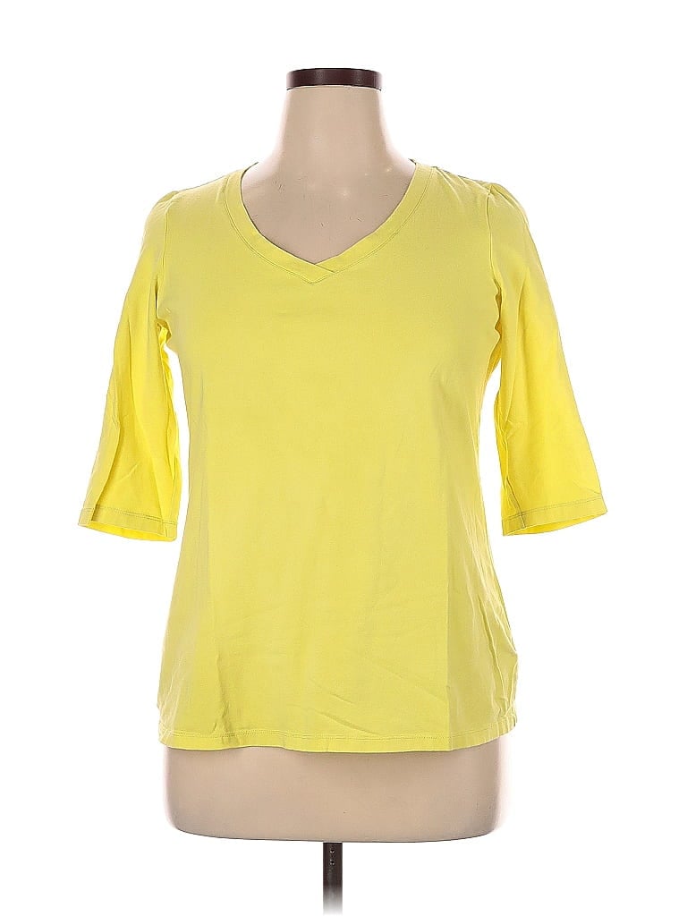 Pre-owned Cynthia Rowley Tjx 3/4 Sleeve T-shirt In Yellow