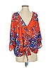 Unbranded 100% Polyester Orange 3/4 Sleeve Blouse Size 2L - photo 1