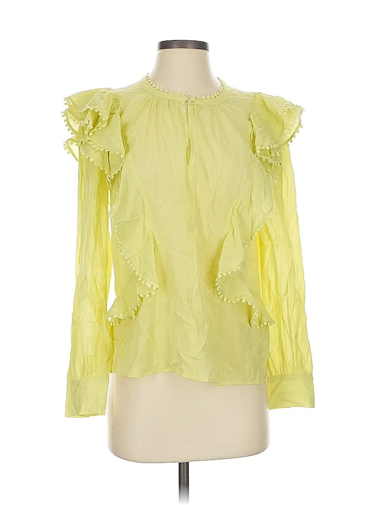 Pre-owned Ann Taylor 3/4 Sleeve Blouse In Yellow