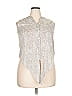 Chico's 100% Polyester Metallic Silver Tan Sleeveless Blouse Size XXL (estimated) - photo 1