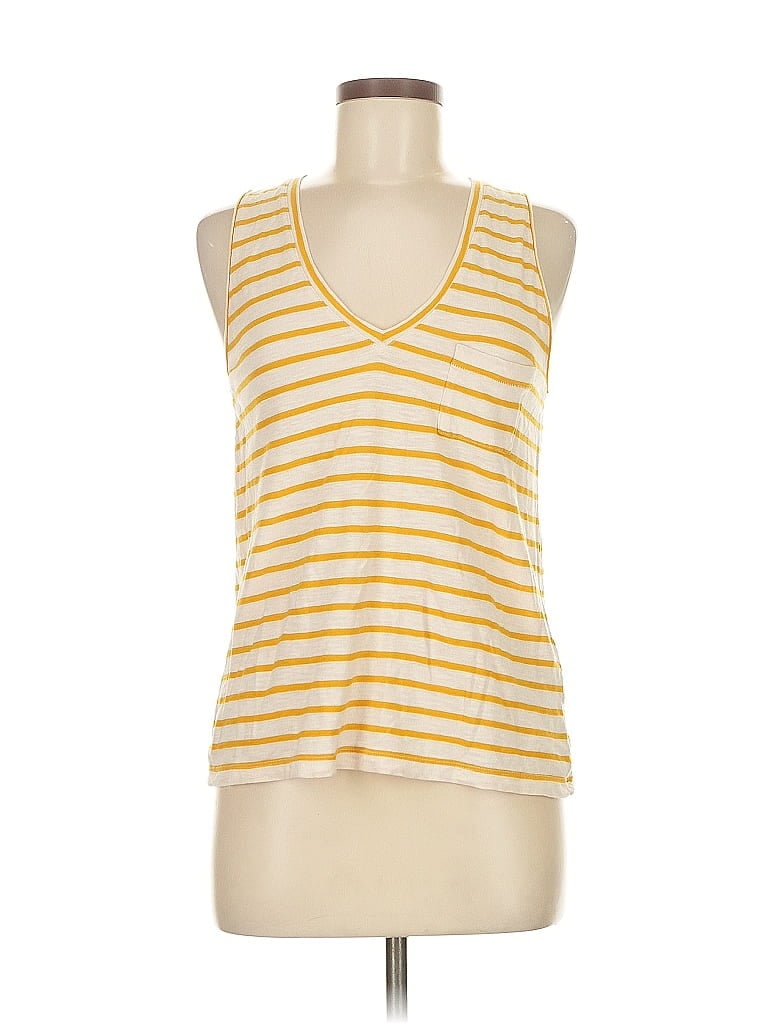 Pre-owned Madewell Tank Top Yellow Plunge Neckline Tops