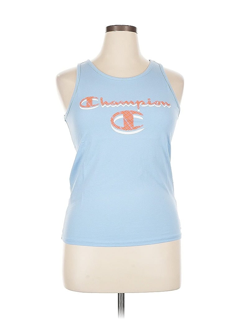 Champion Tank Top Blue Halter Neckline Tops In Blue