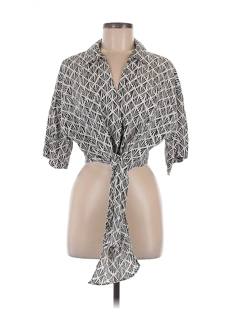 Pre-owned H&m 3/4 Sleeve Blouse In Gray