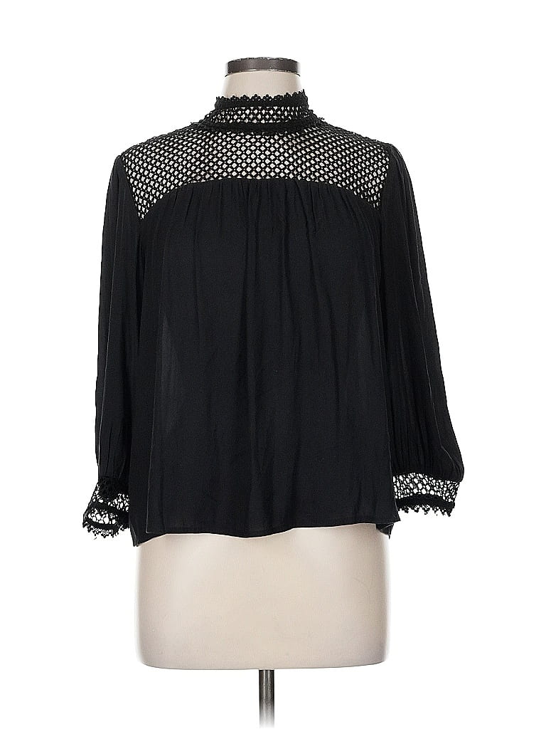 Pre-owned Gap Long Sleeve Blouse In Black