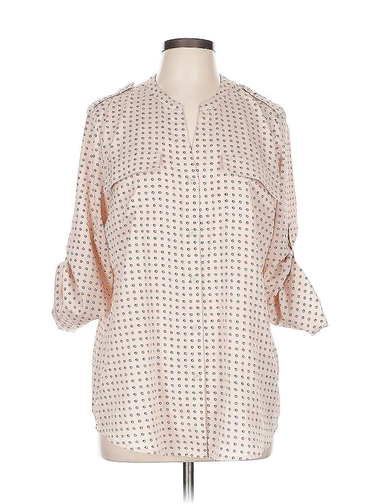 Pre-owned Calvin Klein 3/4 Sleeve Blouse In White