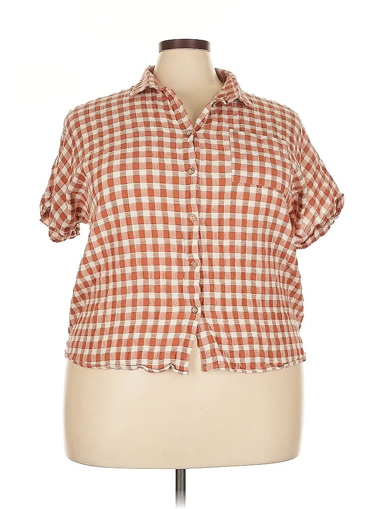 Pre-owned Roolee Short Sleeve Blouse In Orange