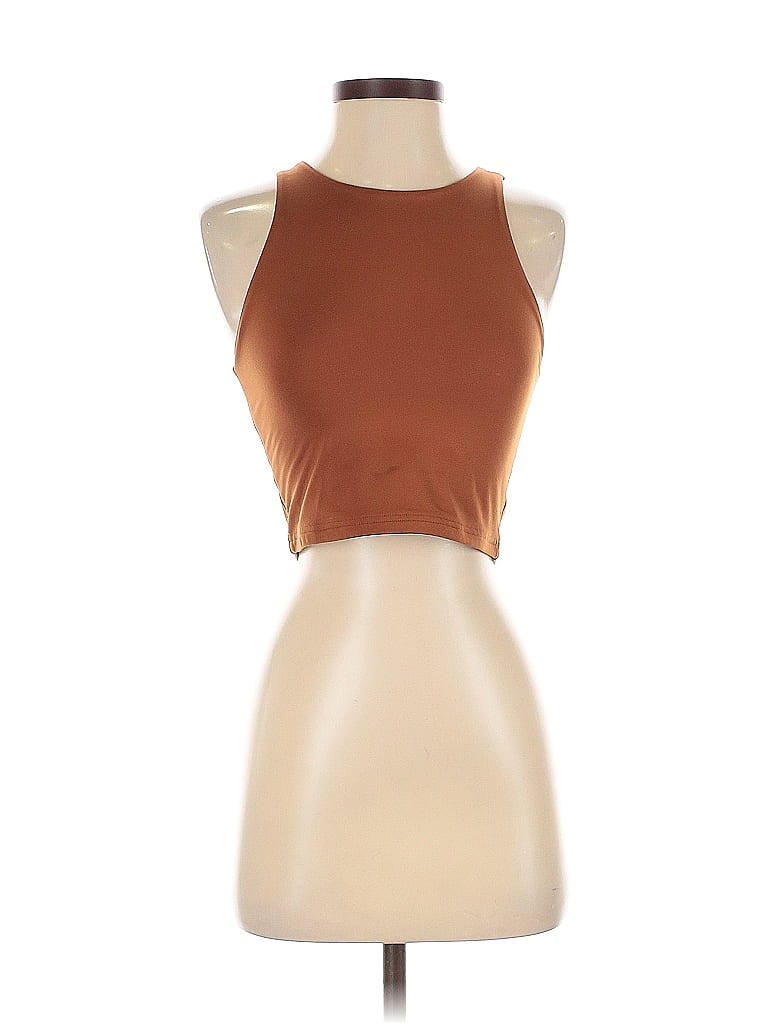 Pre-owned Assorted Brands Tank Top Brown Halter Neckline Tops