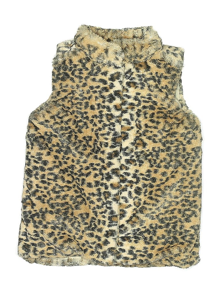 Pre-owned Young Hearts Kids' Faux Fur Vest In Gold