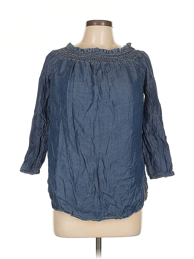 Pre-owned Michael Michael Kors 3/4 Sleeve Blouse In Blue
