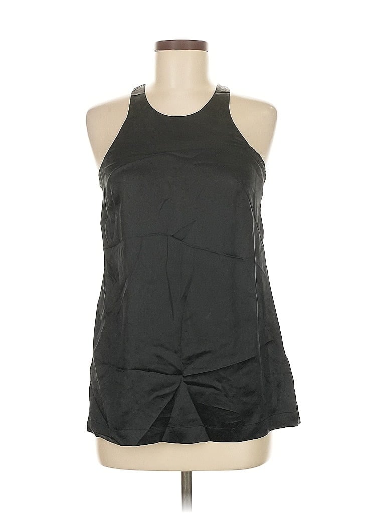 Pre-owned French Connection Sleeveless Silk Top Black Halter Neckline Tops