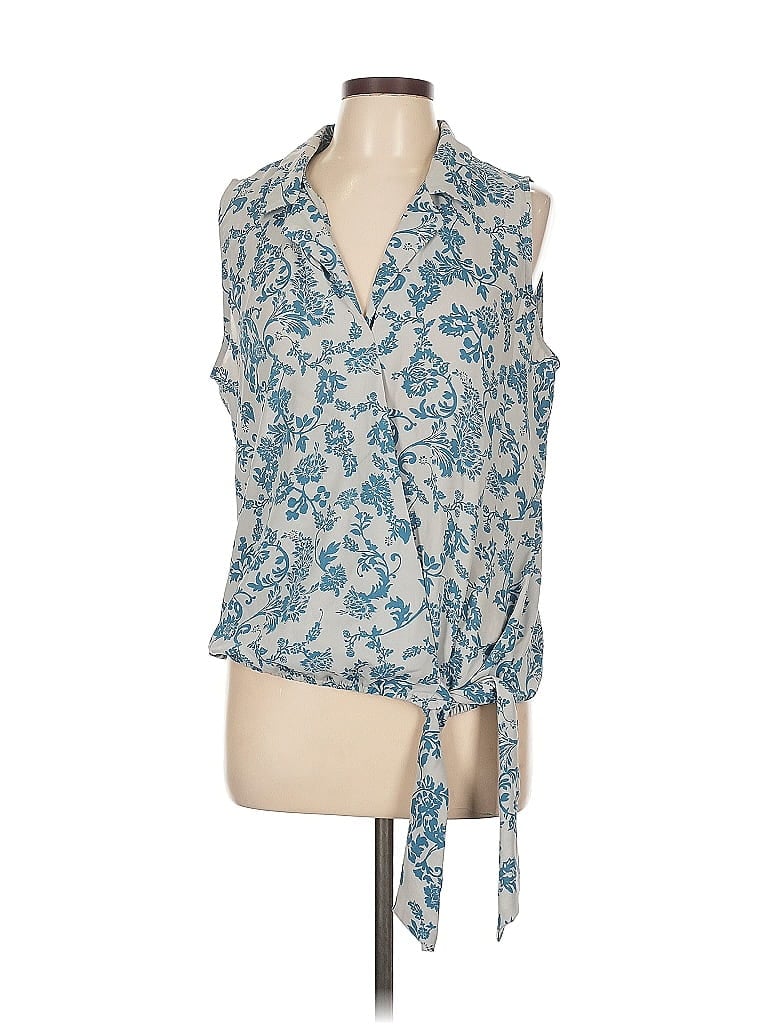 Pre-owned Ann Taylor Loft Outlet Sleeveless Blouse In Blue