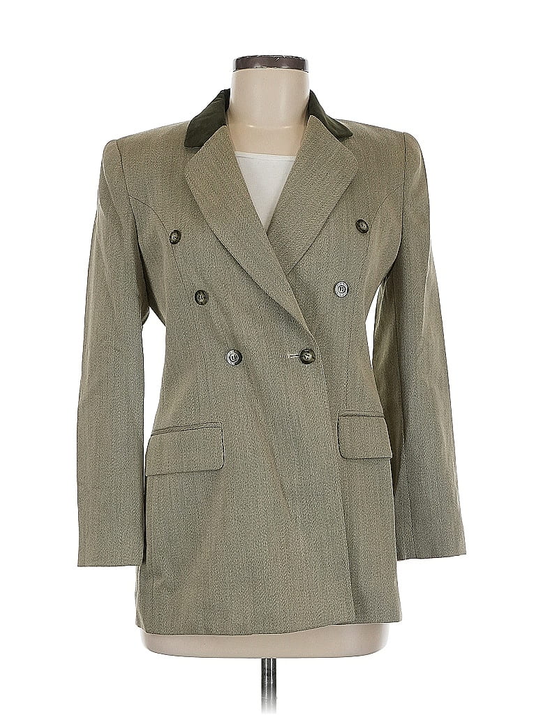 Pre-owned Jones New York Wool Blazer Jacket In Green