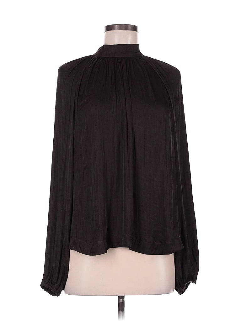 Pre-owned Gap Long Sleeve Blouse In Black