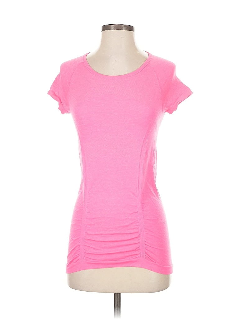 Pre-owned Athleta Short Sleeve Top Pink Scoop Neck Tops