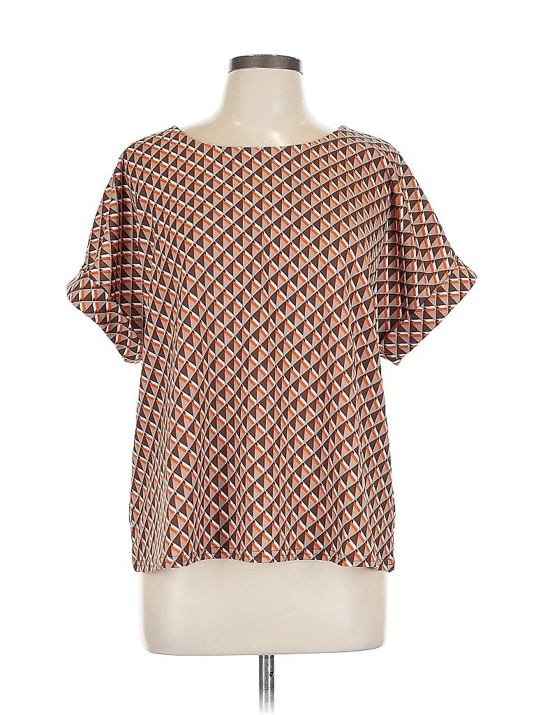 MELLODAY Pre-owned Short Sleeve Blouse In Brown